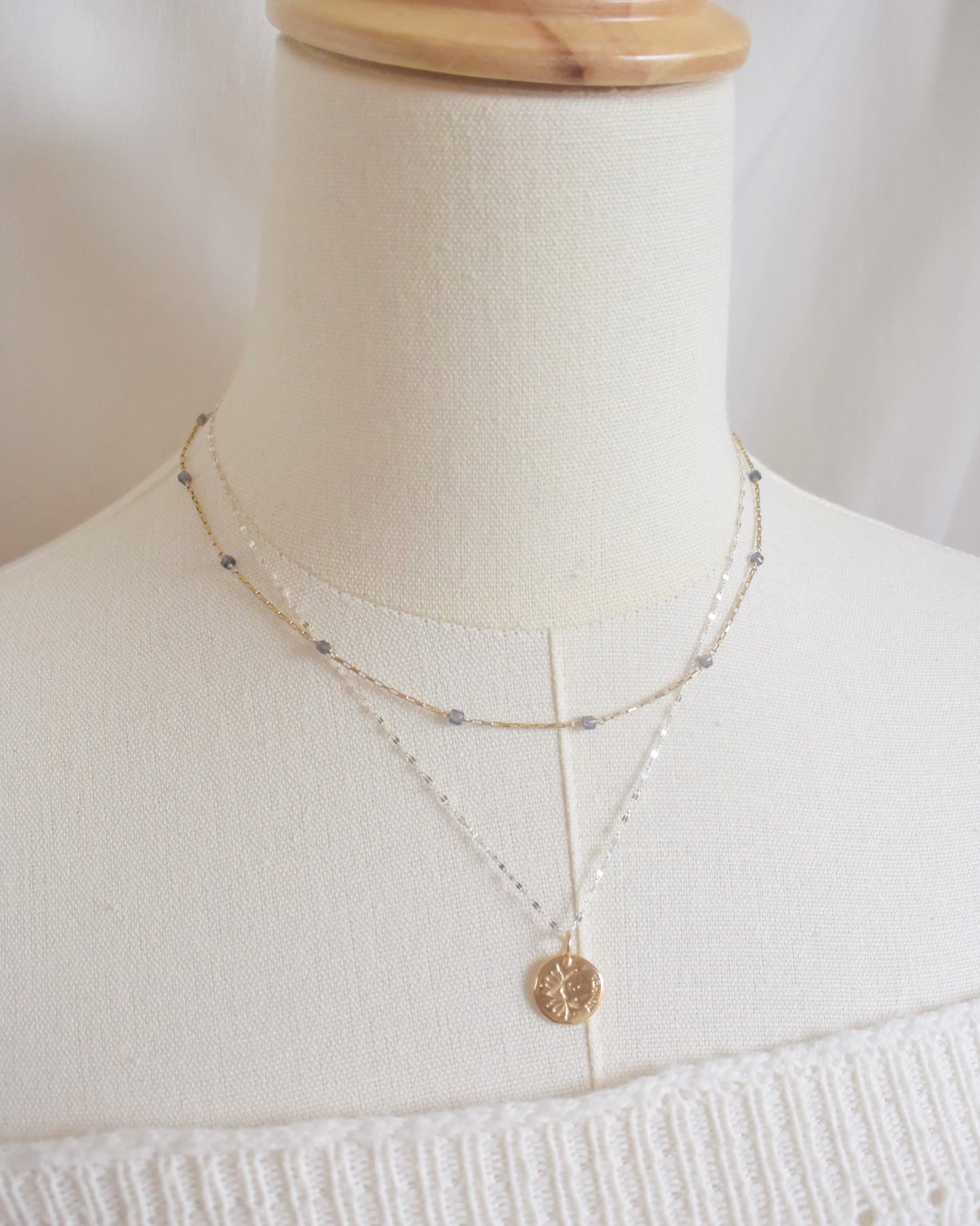 ［即納］Silver〈Flower lei coin necklace〉