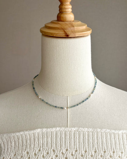［先行販売プライス］14KGF〈Earthing beads necklace〉Blue kyanite