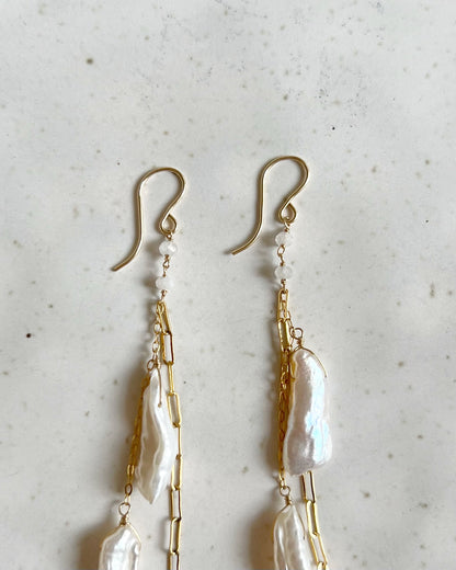 14KGF〈Fresh water pearl〉Earrings