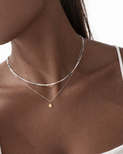 Silver〈Earthing beads Necklace〉GrandidierIte