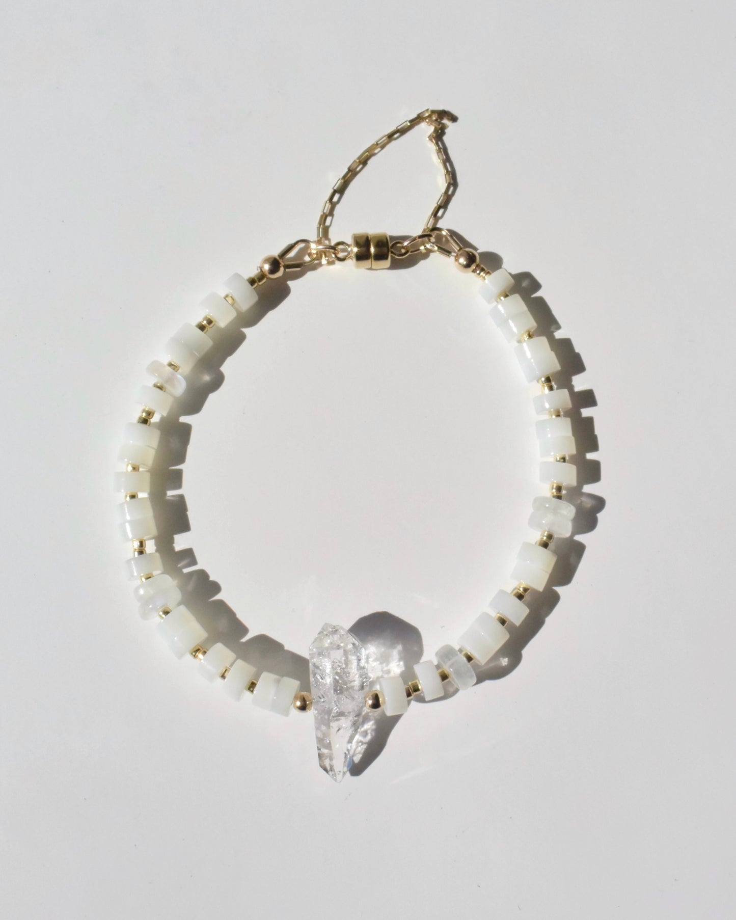 14KGF〈MOP×Crystal quartz〉Bracelet