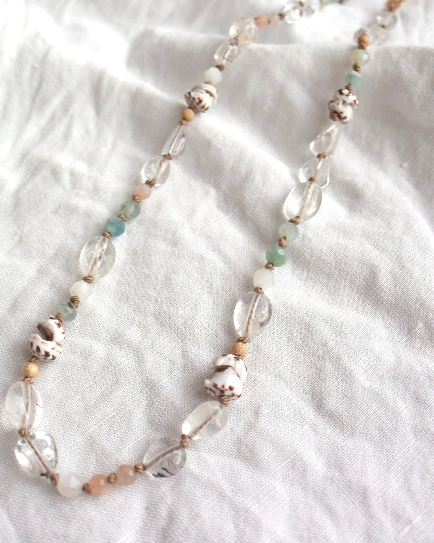 14KGF〈Silk cord necklace〉Quartz