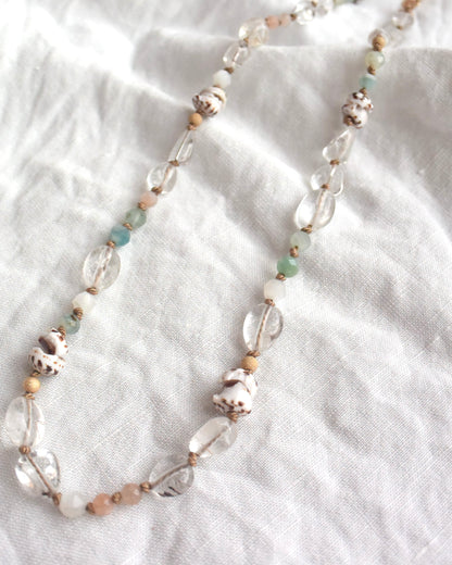 14KGF〈Silk cord necklace〉Quartz