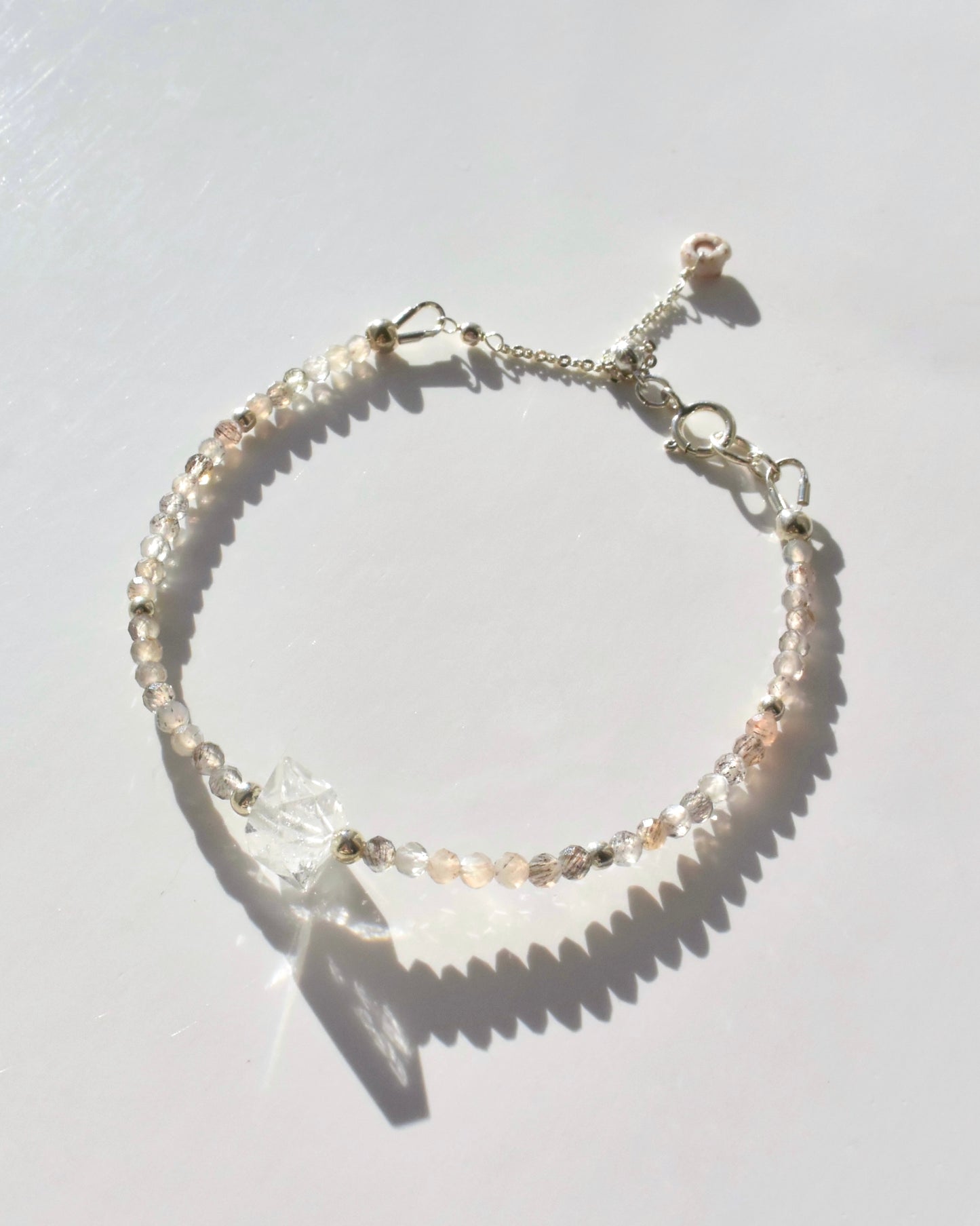 Silver〈Herkimer diamond×labradrite〉Bracelet