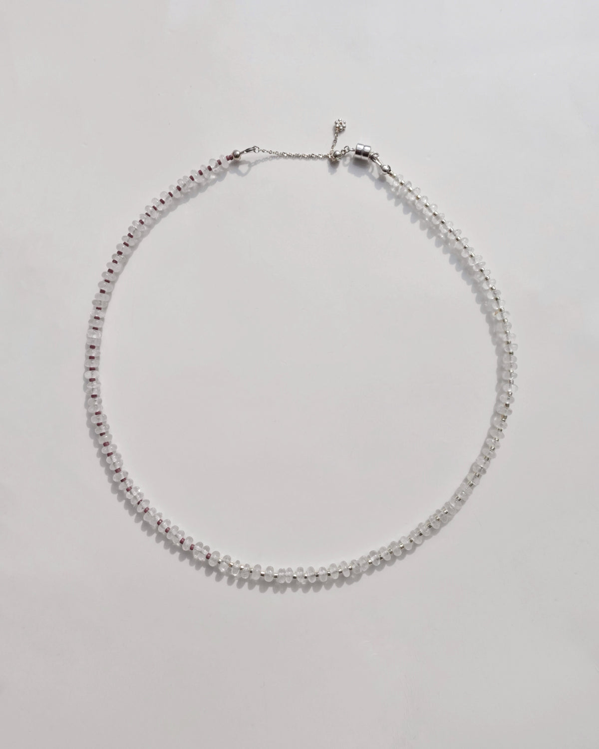 Silver〈Earthing beads necklace〉Crystal quartz