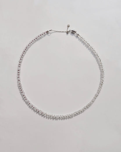 Silver〈Earthing beads necklace〉Crystal quartz