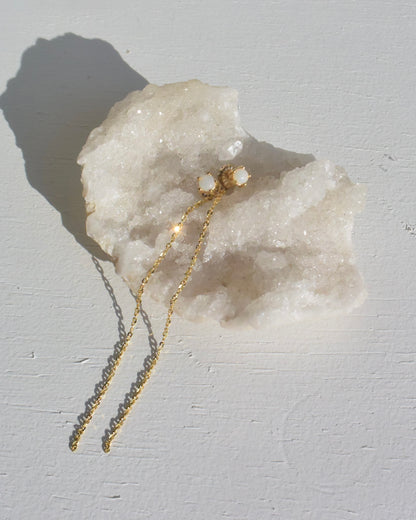 〈片耳〉K18pt〈Stone stud earrings〉-Opal-