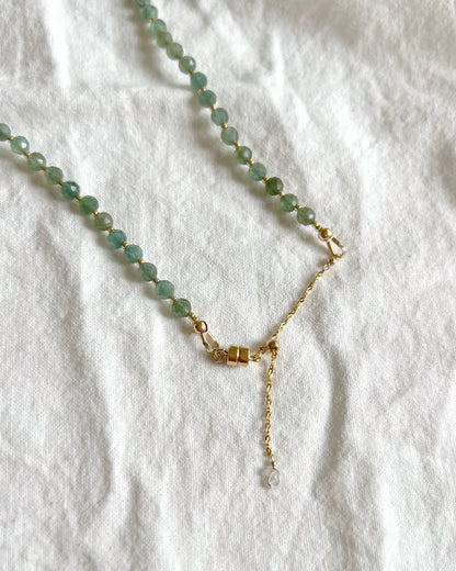 14KGF〈Earthing beads Necklace〉Green apatite