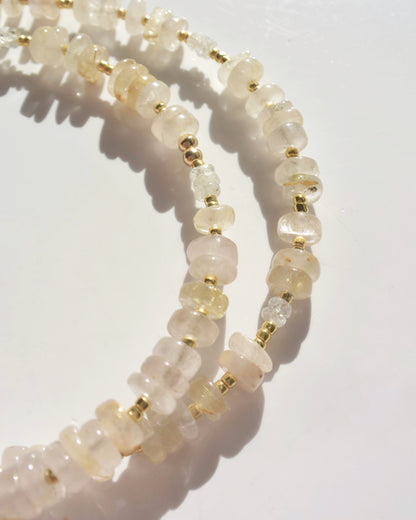 14KGF〈Earthing beads necklace〉Rutile quartz