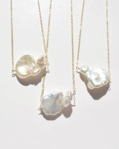 14KGF〈Floating Pearl-Necklace-〉Fresh water pearl