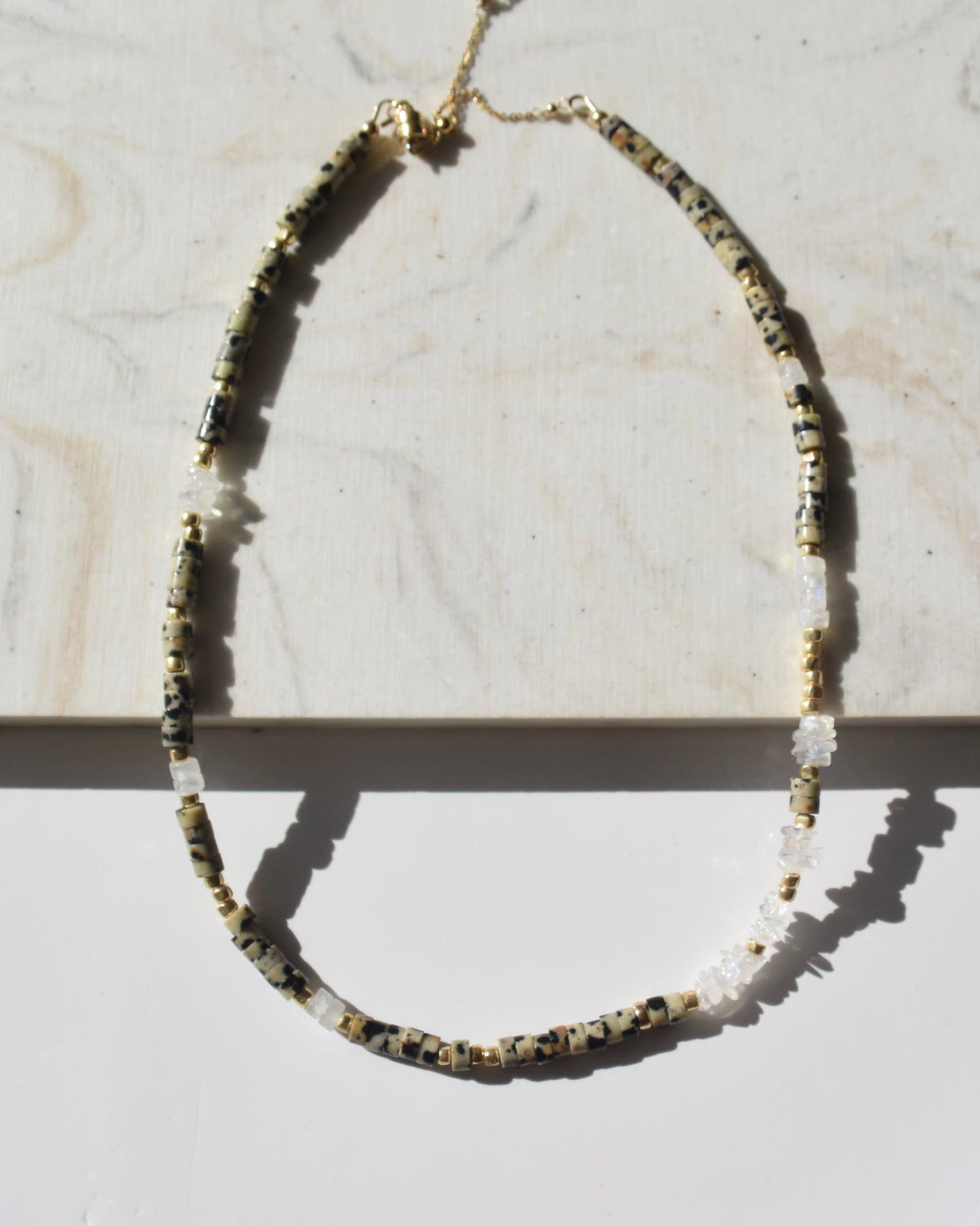 14KGF〈Earthing beads Necklace〉Dalmatian jasper