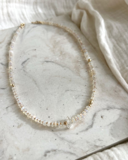 ［先行販売プライス］14KGF〈Earthing beads necklace〉Opal