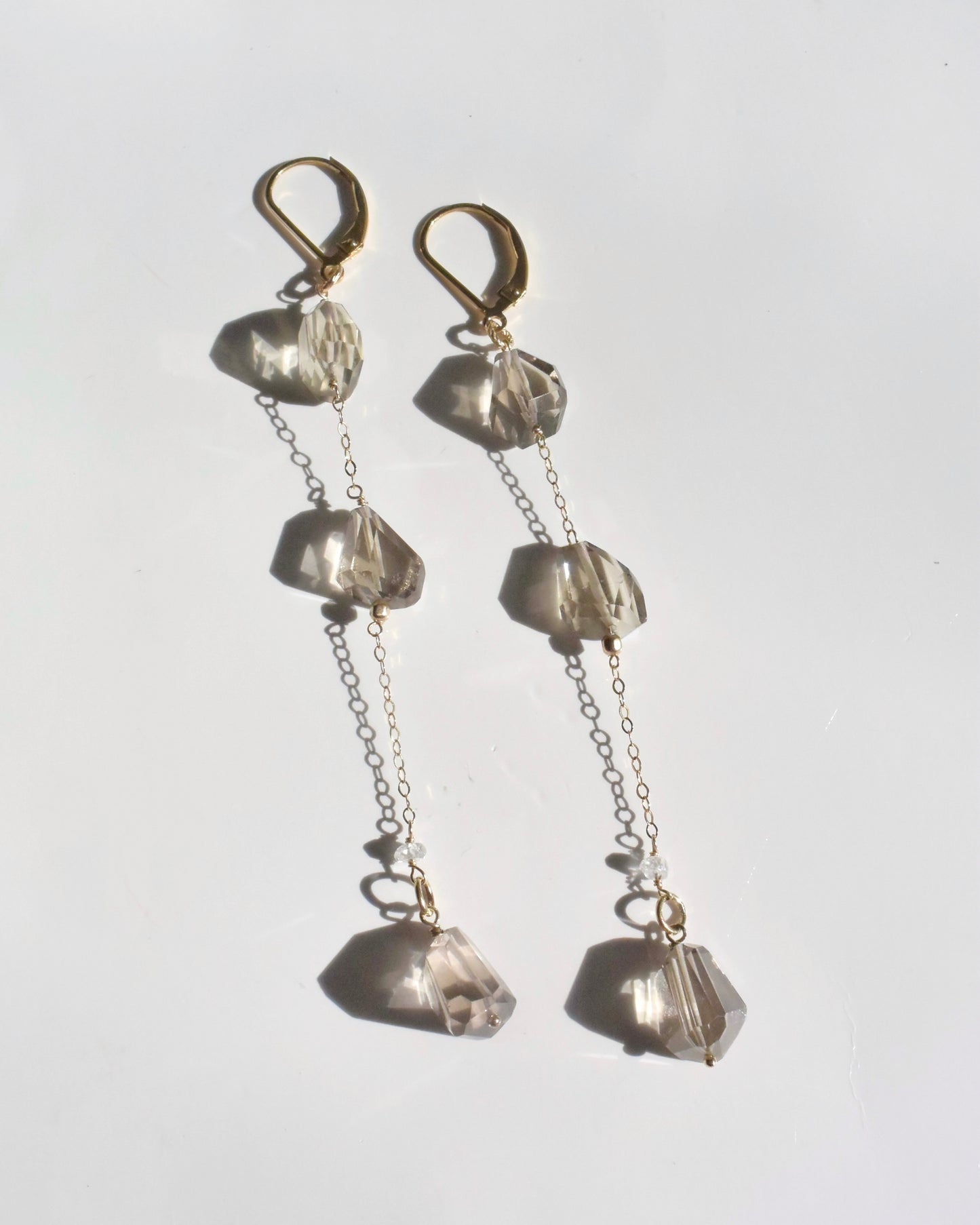 14KGF〈Smoky quartz〉Earrings