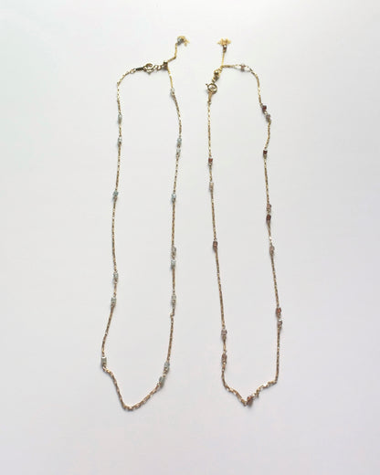 14KGF〈Station necklace〉Blue zircon