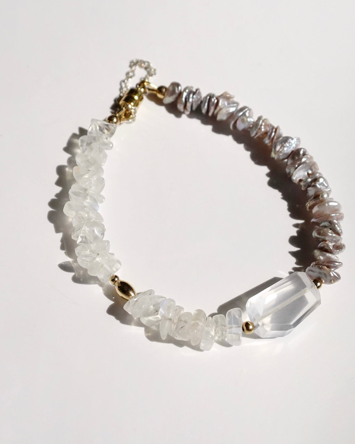 14KGF〈Magnet Bracelet〉Silk quartz