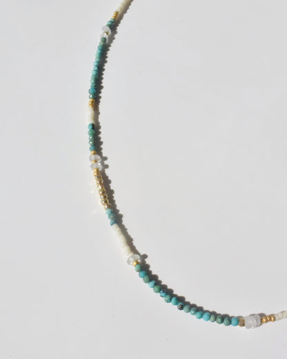 14KGF〈Earthing beads Necklace〉Turquoise