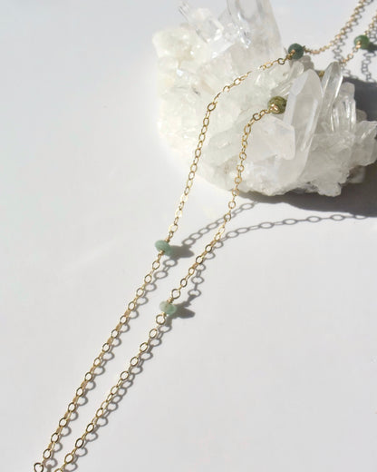 14KGF〈Station Necklace〉Emerald