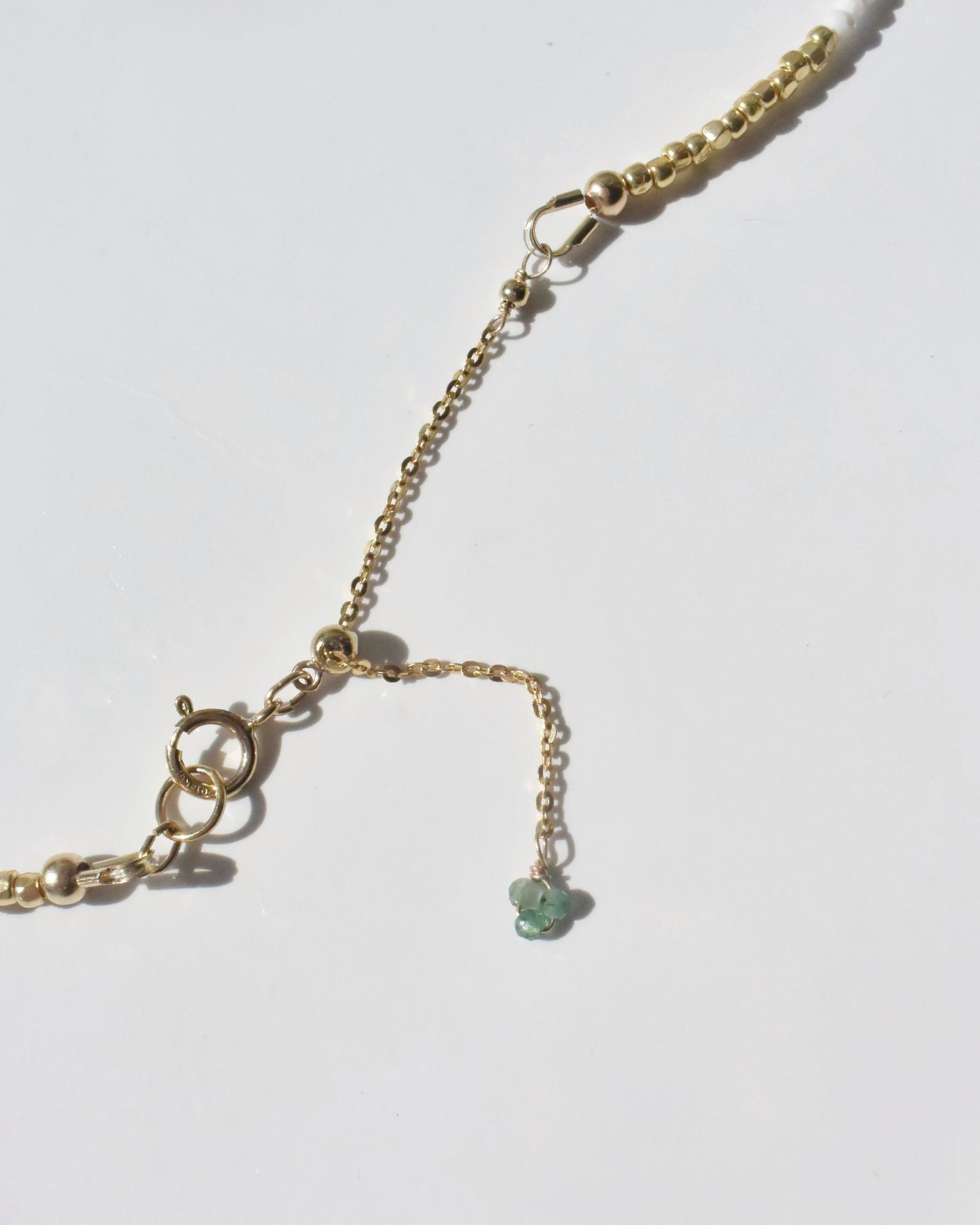 14KGF〈Earthing beads Necklace〉Emerald