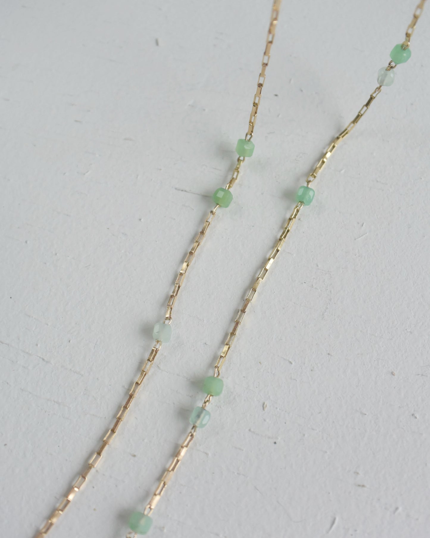 ［受注生産］ 14KGF〈Station necklace〉Chrysoprase