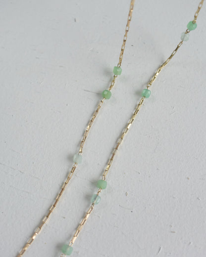 ［受注生産］ 14KGF〈Station necklace〉Chrysoprase