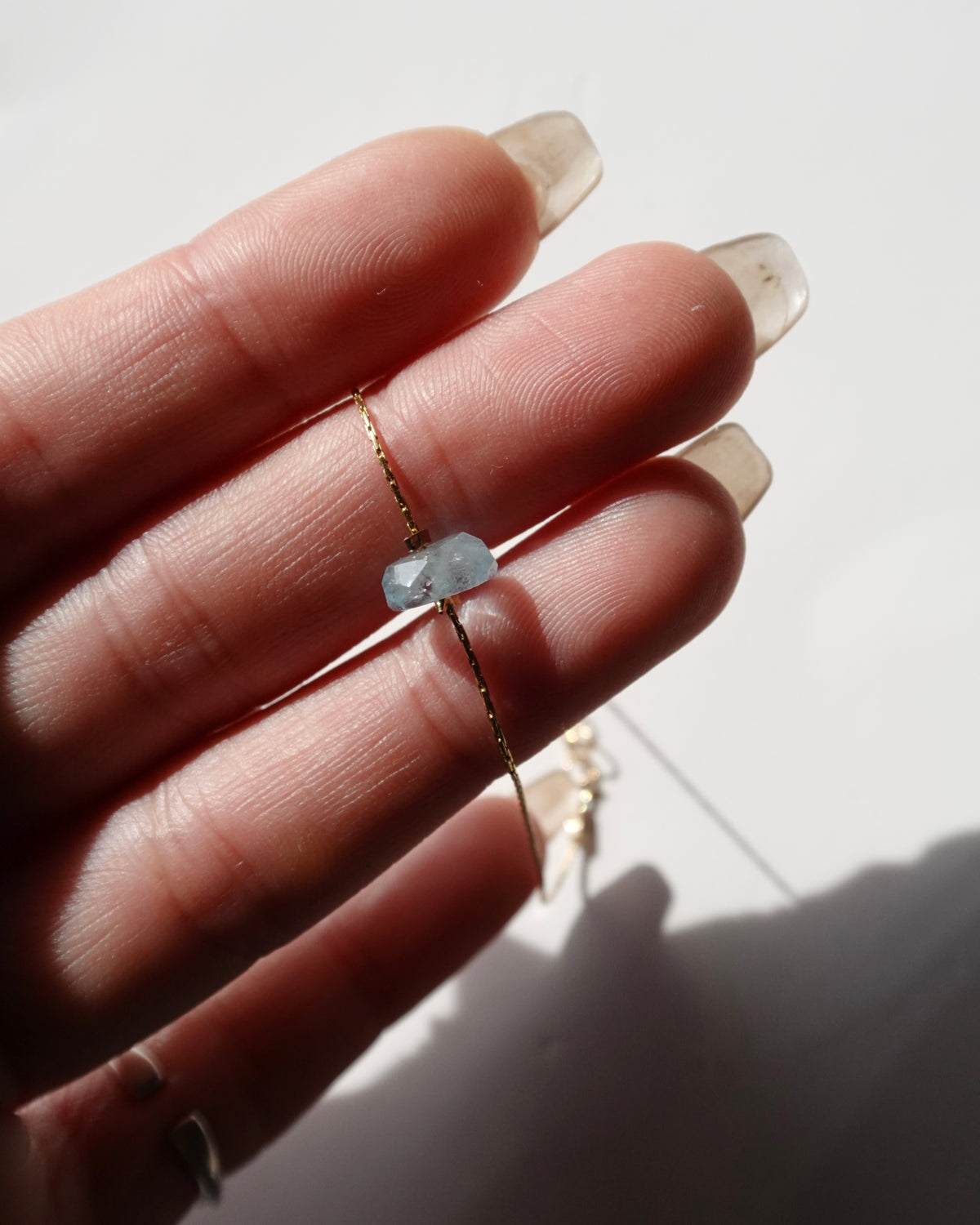 14KGF〈One point bracelet〉Aquamarine