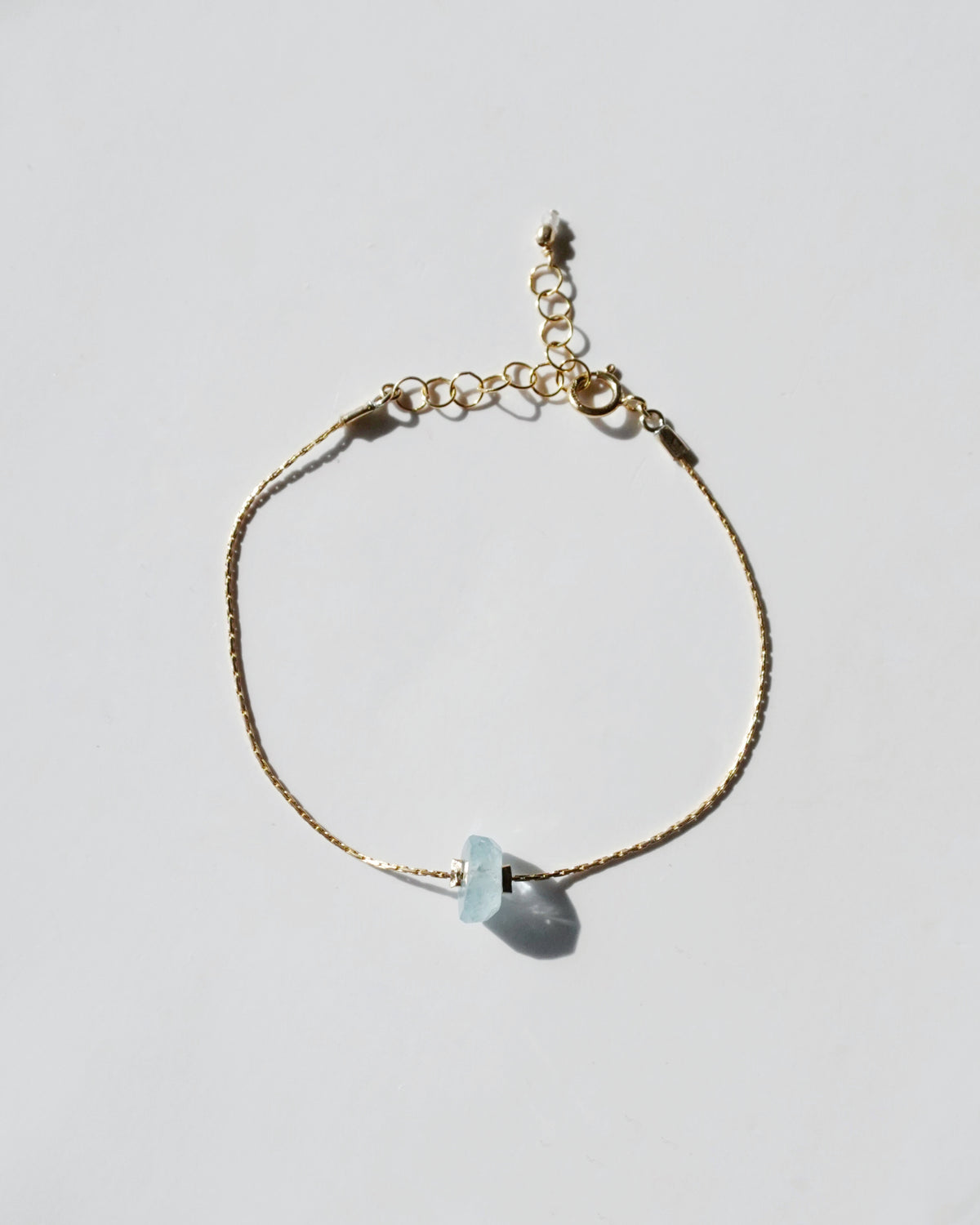 14KGF〈One point bracelet〉Aquamarine