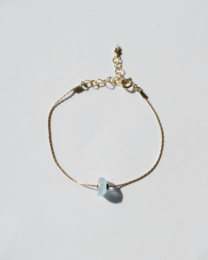 14KGF〈One point bracelet〉Aquamarine