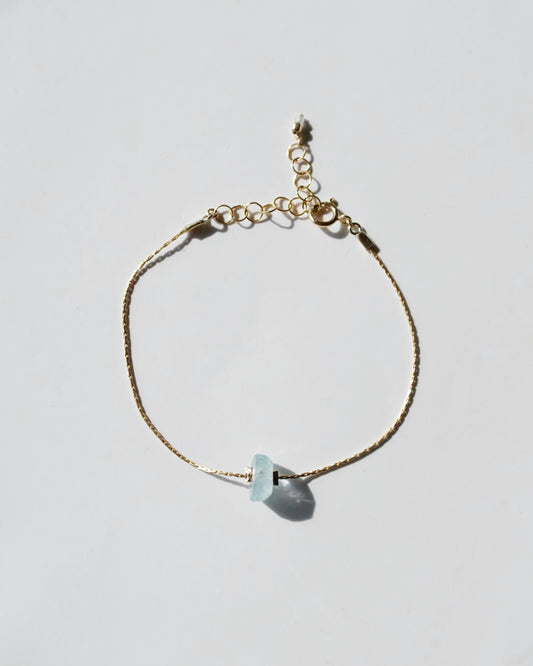 14KGF〈One point bracelet〉Aquamarine