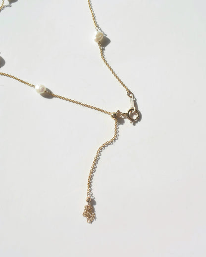 14KGF〈Station Necklace〉Fresh water pearl