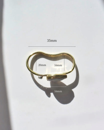 Brass＆Silver〈Two finger ring〉Hackmanite in matrix