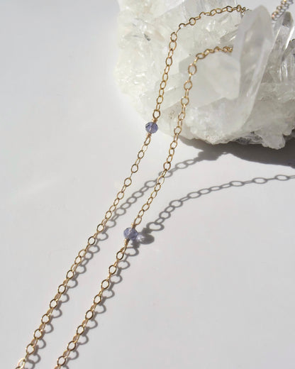 14KGF〈Station necklace〉Iolite