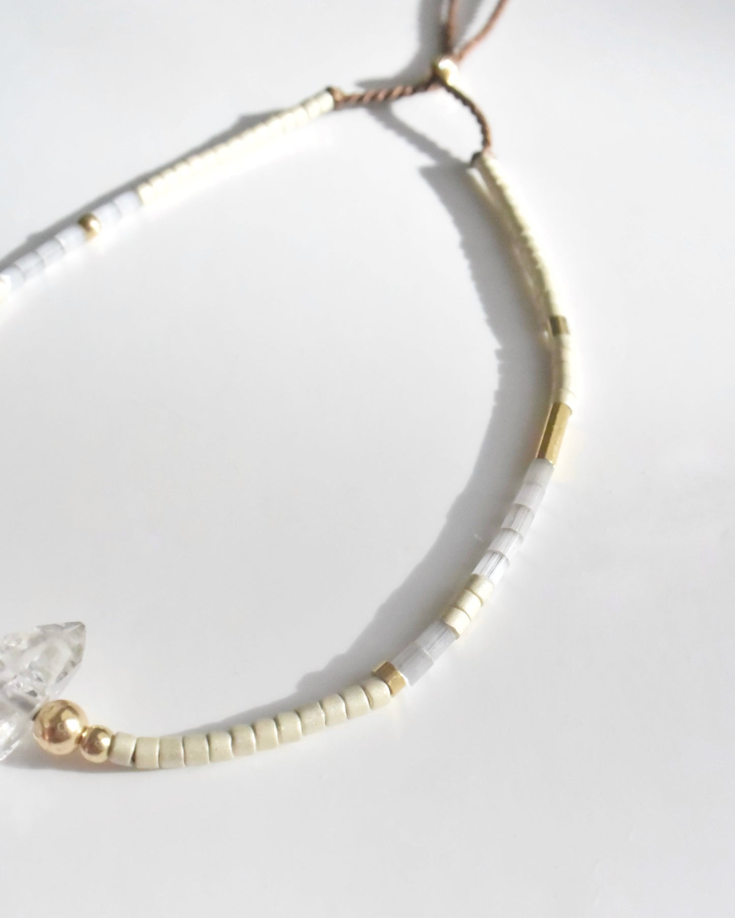 14KGF〈Silk cord bracelet〉Herkimer diamond