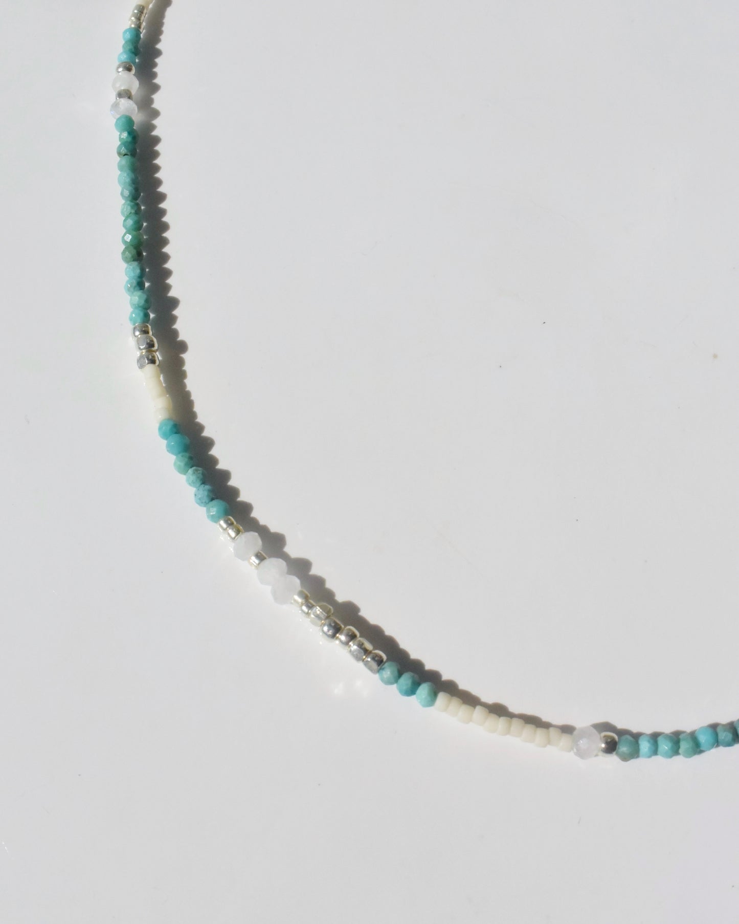 Silver〈Earthing beads Necklace〉Turquoise