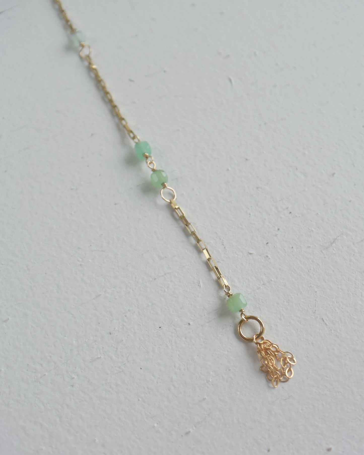 ［受注生産］ 14KGF〈Station necklace〉Chrysoprase