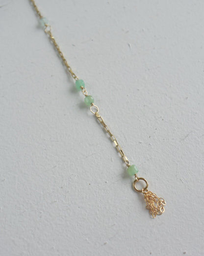 ［受注生産］ 14KGF〈Station necklace〉Chrysoprase