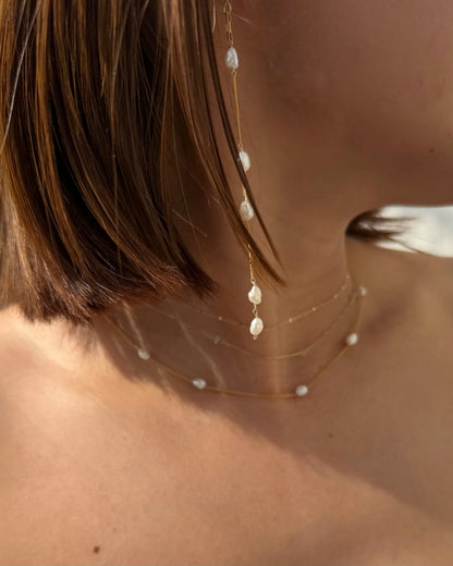 14KGF〈Station Necklace〉Fresh water pearl