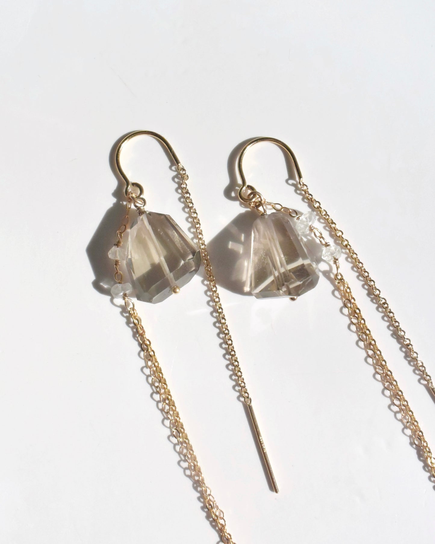 14KGF〈 Smoky quartz 〉Earrings