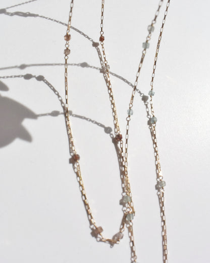 14KGF〈Station necklace〉Brown zircon