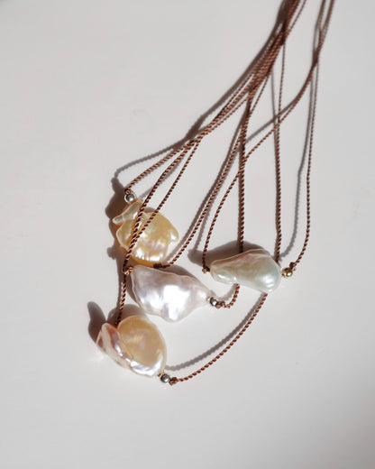 Cord〈Floating Pearl-Necklace-〉Fresh water pearl