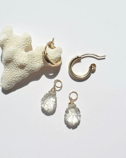 14KGF〈Crystal quartz〉Hoop earring