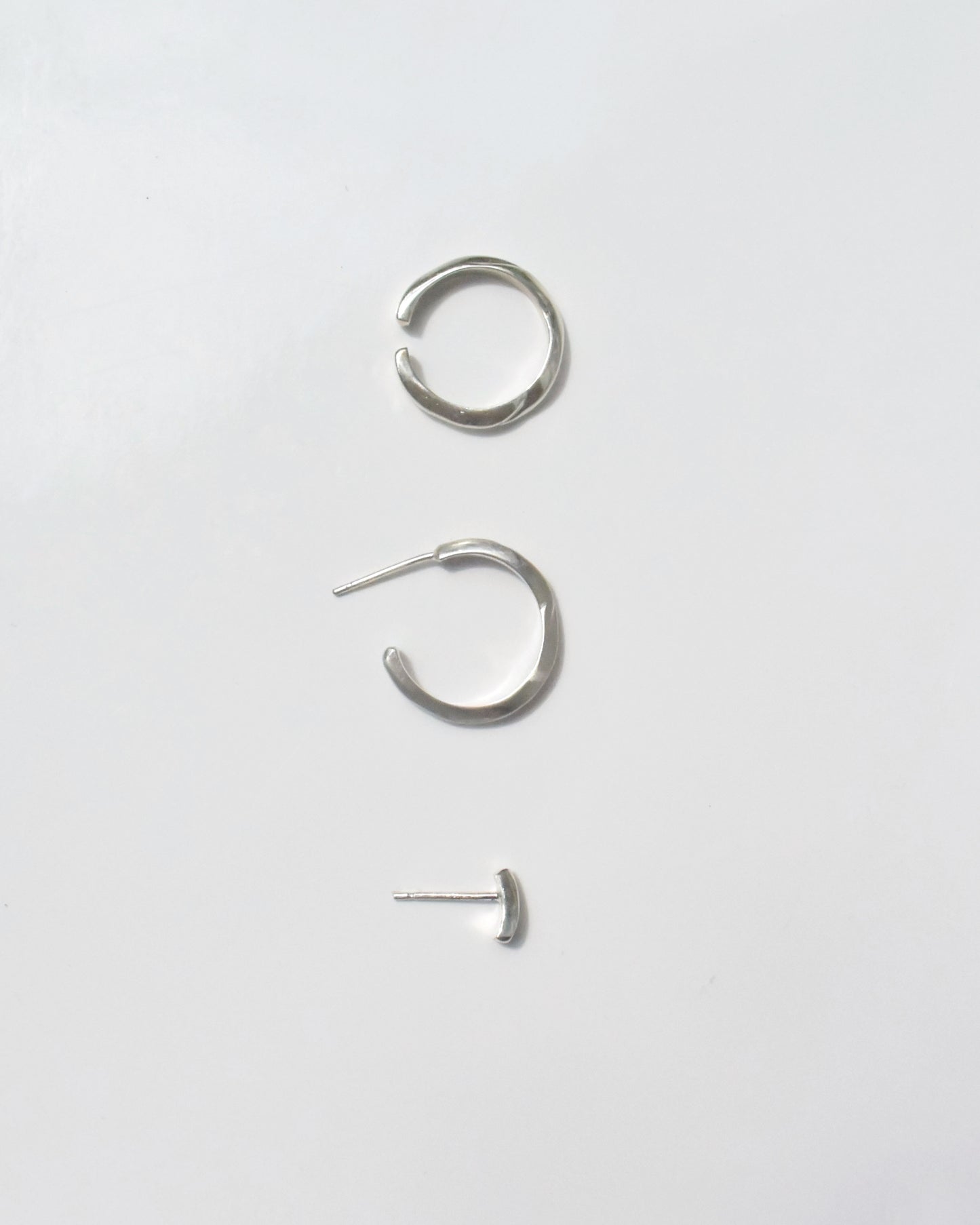 Silver 〈OPEN WATER〉Upcycle earrings