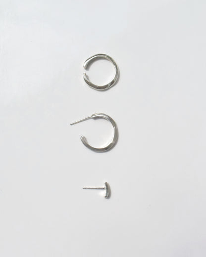 Silver 〈OPEN WATER〉Upcycle earrings