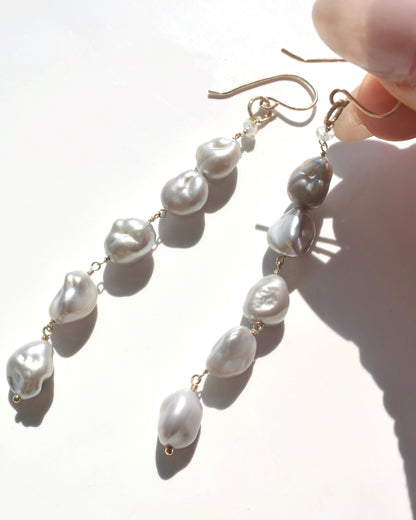 14KGF〈Fresh water pearl〉Gray-3-