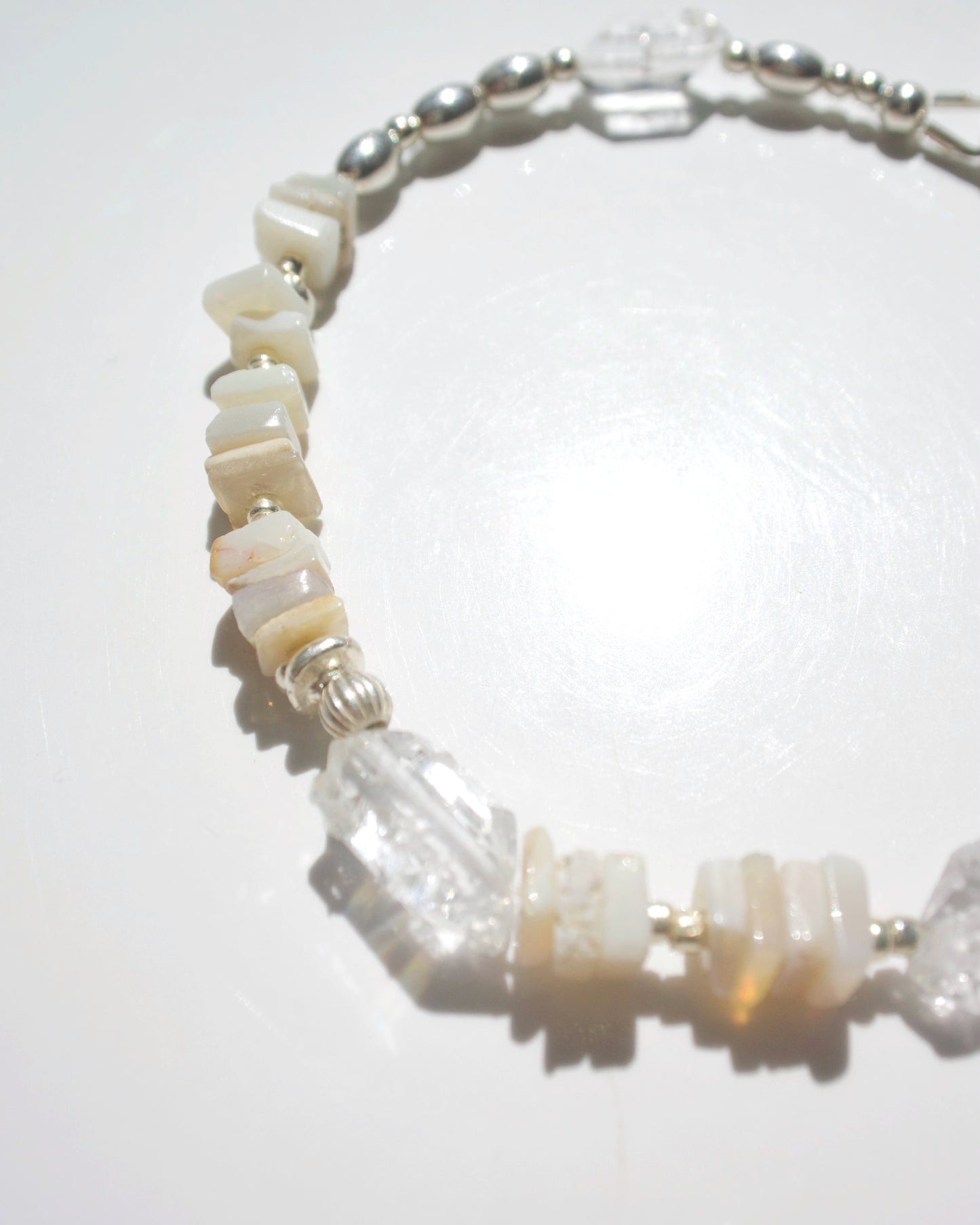 Silver〈Opal×Crystal quartz〉Bracelet