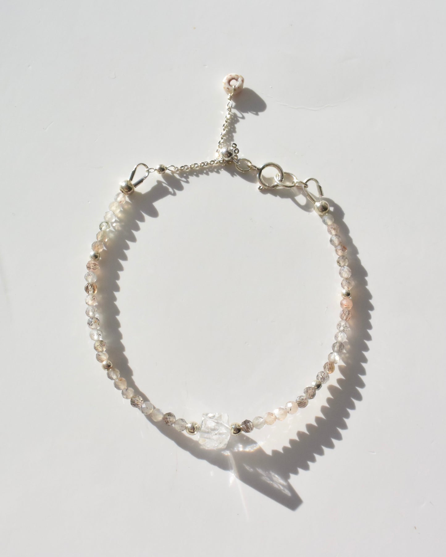 Silver〈Herkimer diamond×labradrite〉Bracelet