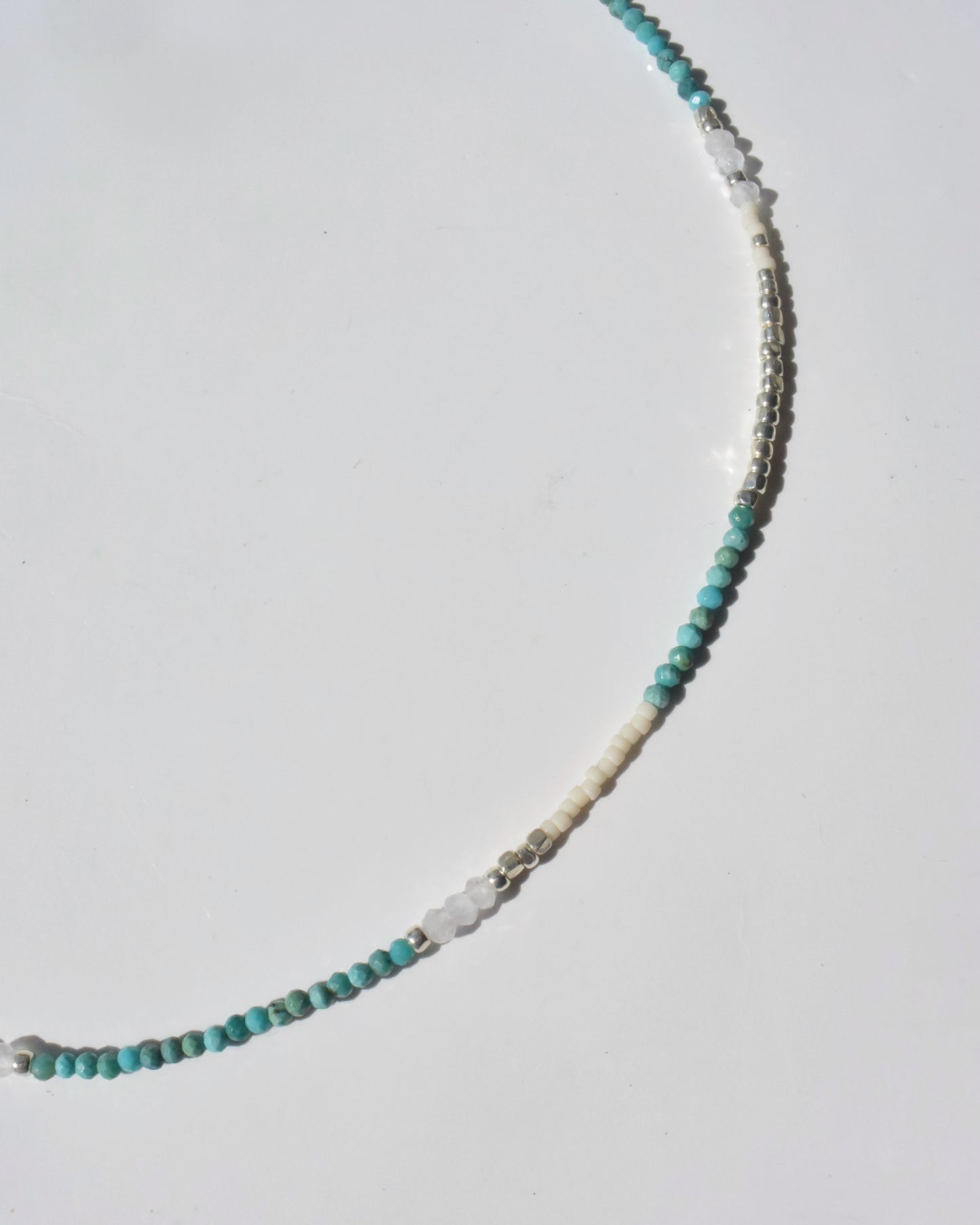 Silver〈Earthing beads Necklace〉Turquoise