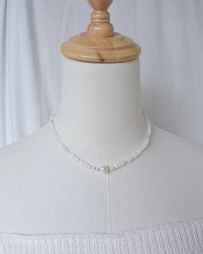 14KGF〈Earthing beads necklace〉MOP×Fresh water pearl
