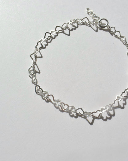 ［送料無料］Silver〈Heart chain 〉Bracelet