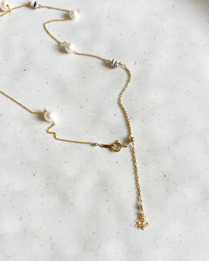 14KGF〈Station necklace〉Fresh water pearl