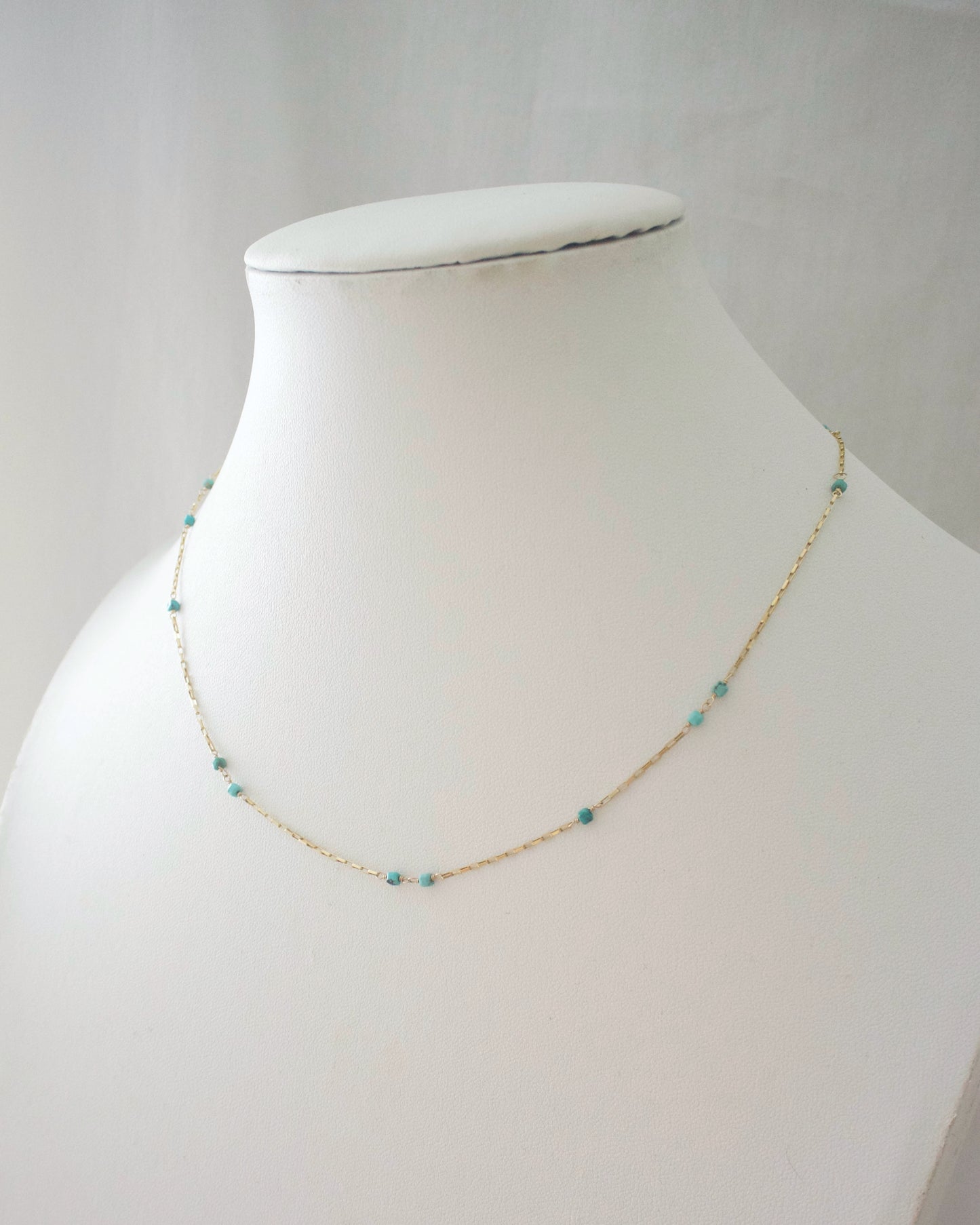 14KGF〈Station necklace〉Turquoise